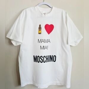 MOSCHINO Parfums "MAMA MIA" Vintage 90s Women's T-Shirt One Size Perfect Conditi